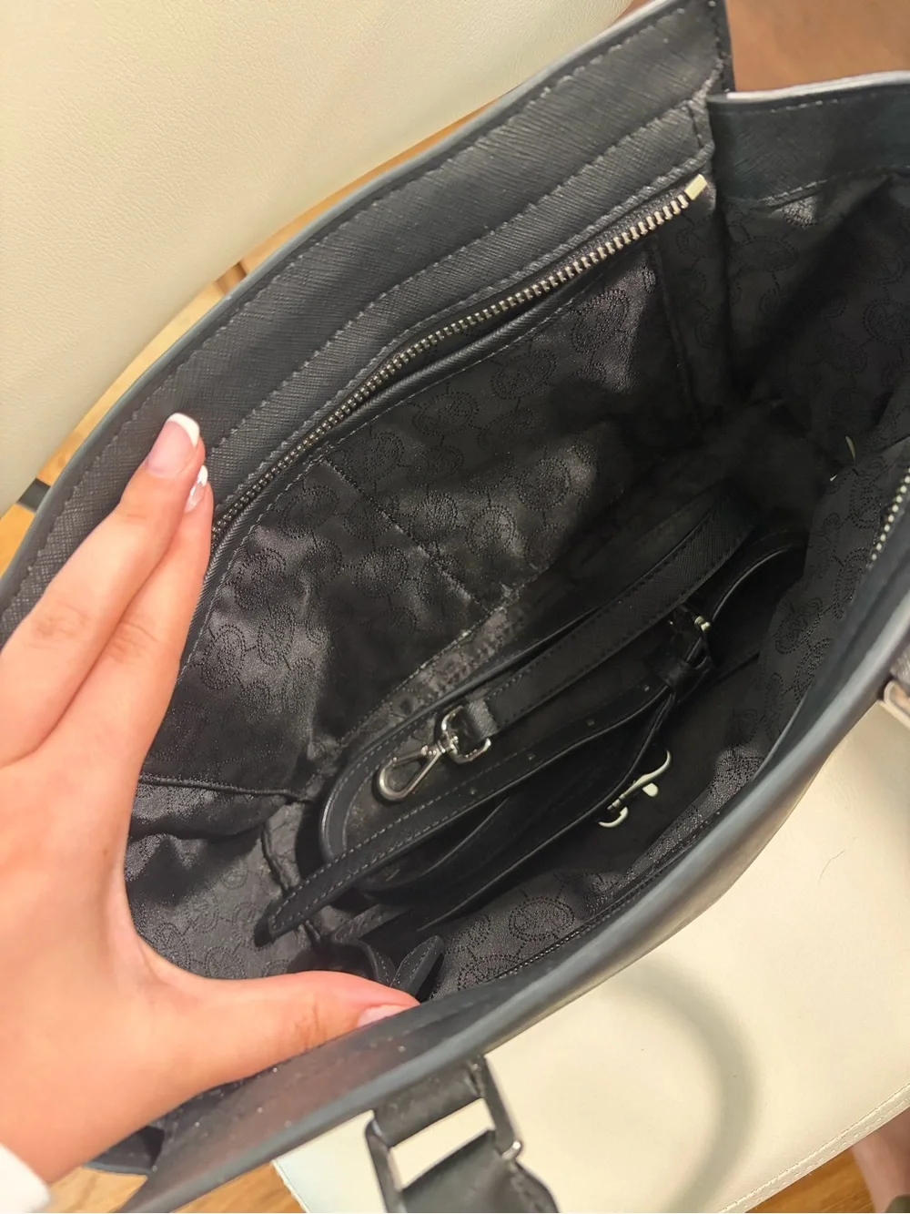 Michael Kors Black Studded Medium Selma Satchel
